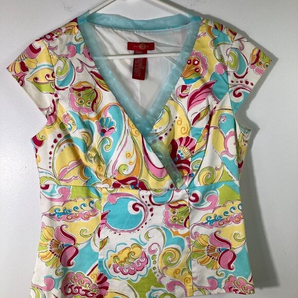 Womens‎ Vintage Sangria Cap Sleeve Floral Lined Skirt Set Sheer Fringe 10 - Picture 2 of 11